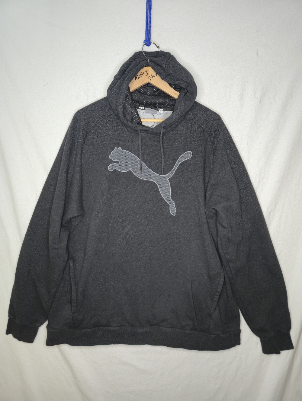 Puma Men's Dark Gray Long Sleeved Hoodie Sweatshirt Size XL